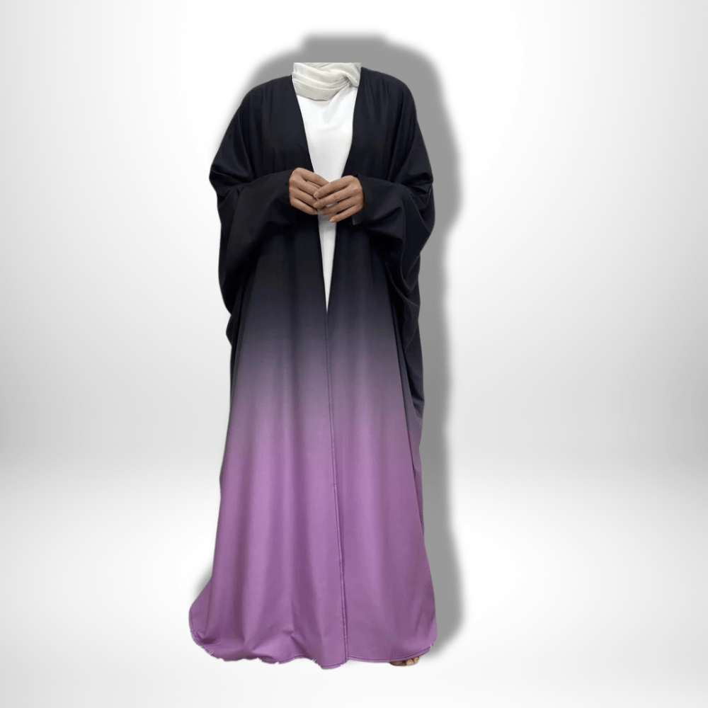 Kimono long Abaya Noir/Violet / S