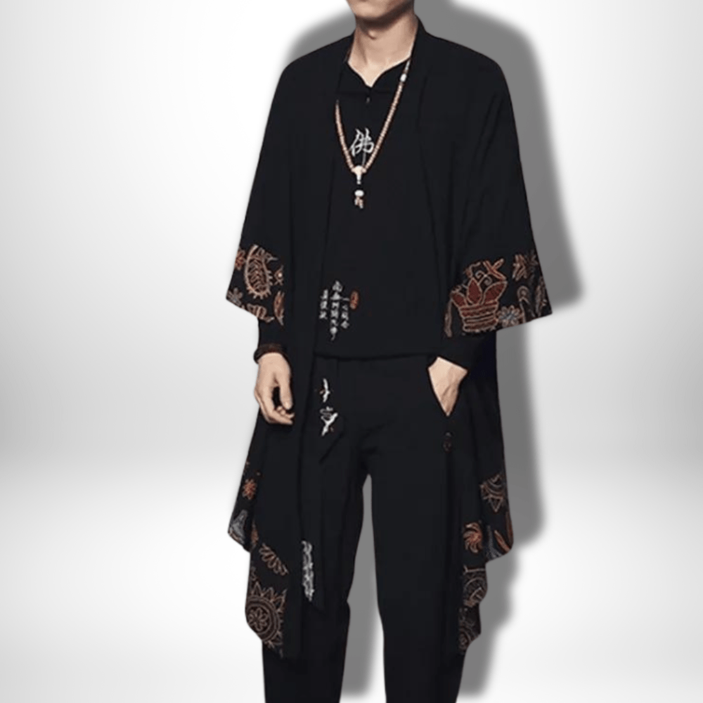 Kimono de samouraï japonais pour homme Motifs Bordeaux / M