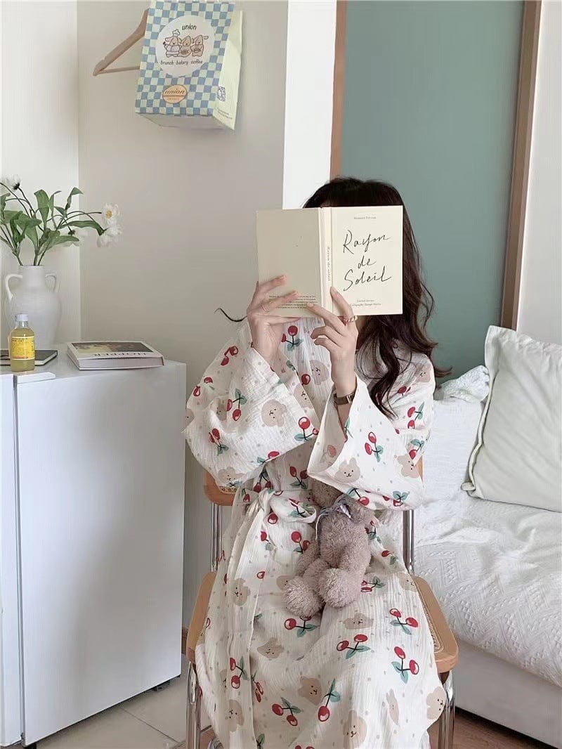 Peignoir kimono femme Cerises