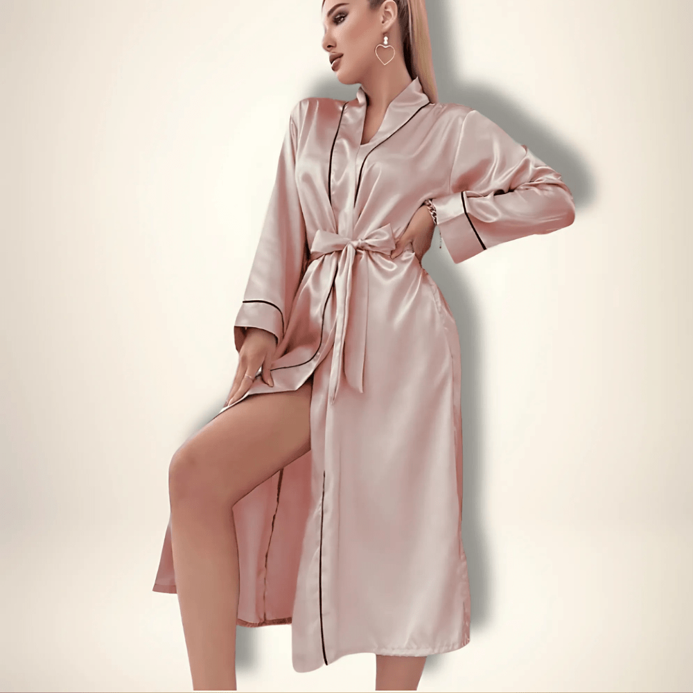 Peignoir kimono long satin femme