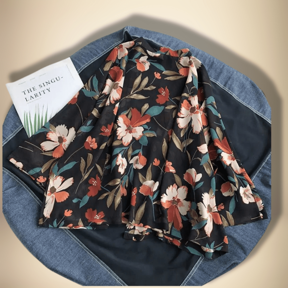 Veste kimono chic pour femme Noir / S
