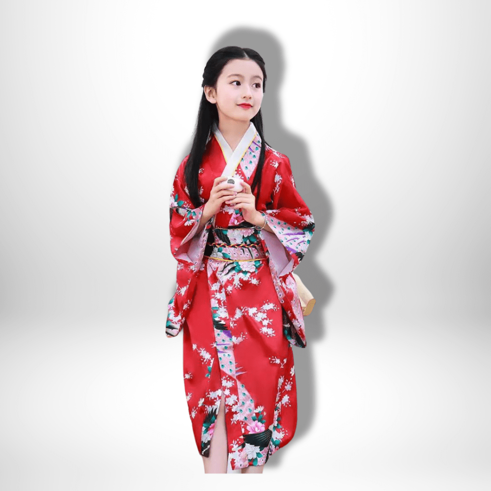 Kimono Japonais Fleur De Cerisier SAKURA Rose Polyester Fille Made In Japan F886898 Kimono Japonais Fleur De Cerisier SAKURA Rose Polyester Fille Made In Japan F886898