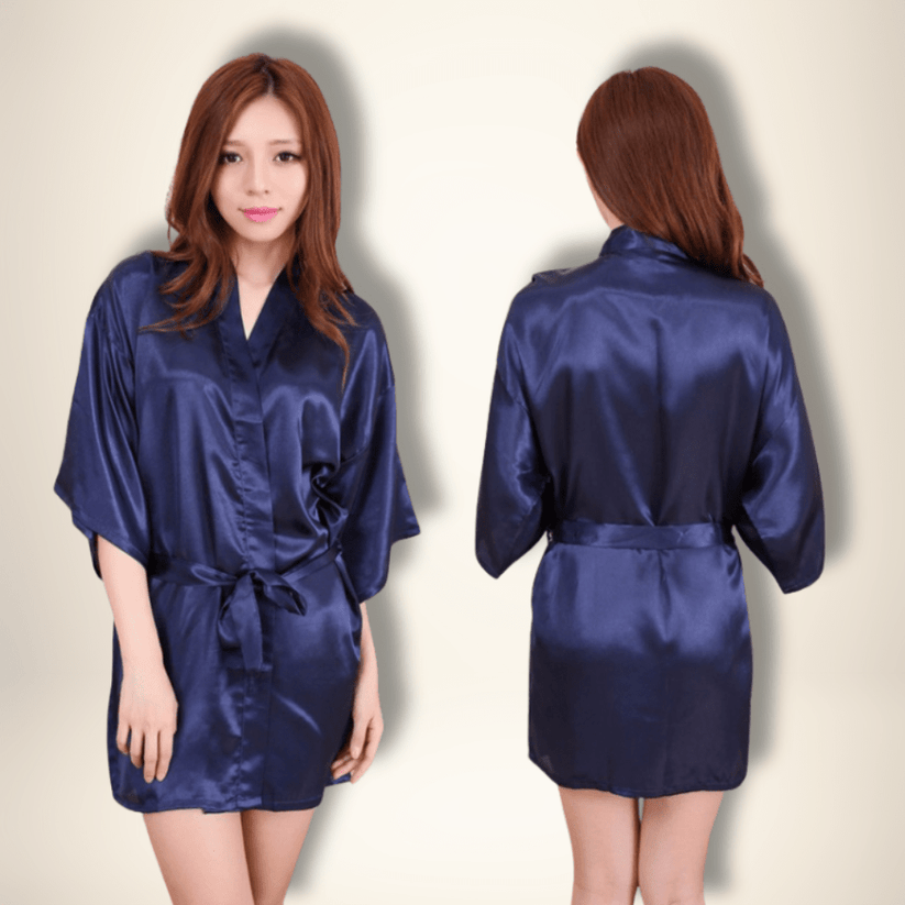Robe De Bain Kimono En Satin Pour Femmes, Vêtements De Nuit Ultra Longs