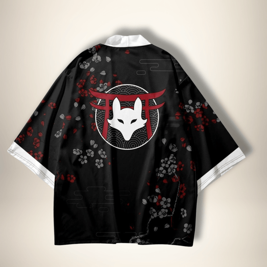 Veste kimono FoxFlowers Noir / M