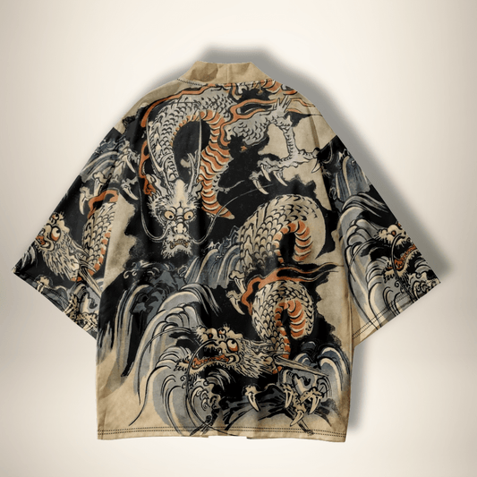 Veste kimono homme BadassDragon Beige/bleu / XS