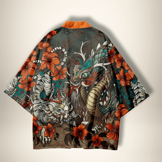 Veste kimono homme Beast Vert/Orange / XS