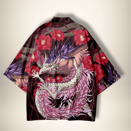 Veste kimono homme PinkDragon Rose / XS
