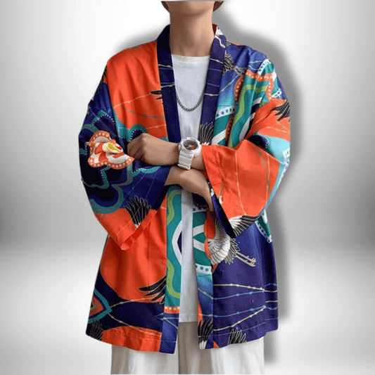 Veste kimono homme Space Orange/Bleu / M 50-55 kg