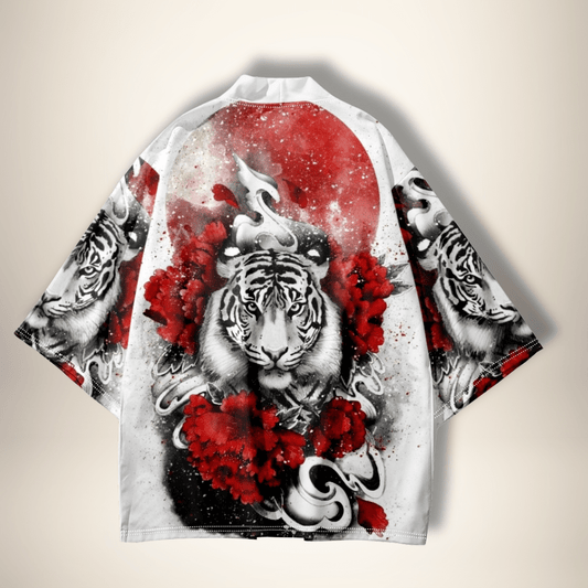 Veste kimono homme WhiteTiger Blanc/Rouge / XS